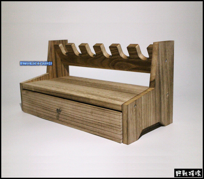 木製戰術手槍展示架 - 含抽屜