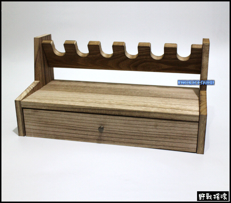 木製戰術手槍展示架 - 含抽屜