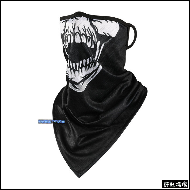 骷髏冰絲掛耳三角巾面罩、圍巾