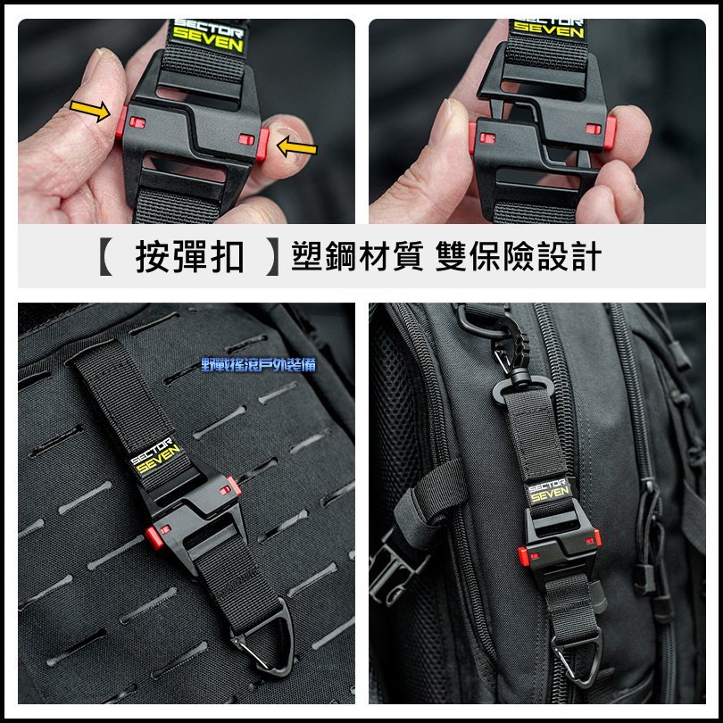 SECTOR SEVEN 多用途三角快拆掛勾、扣帶、掛扣