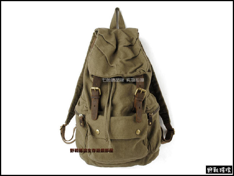 復古軍風帆布後背包