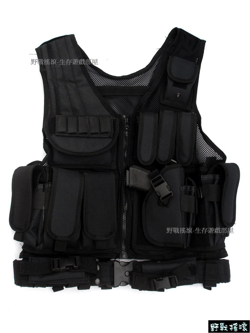 高品質TAC-IV 特警網狀戰術背心 - 附贈手槍槍套、S腰帶