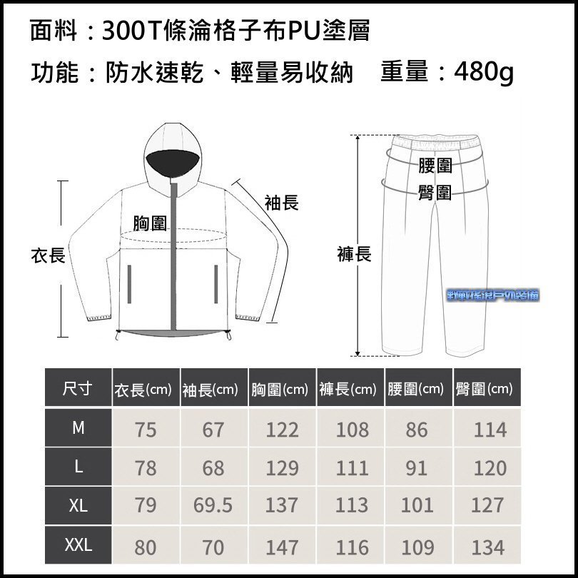ROCKWAR 兩件式輕量迷彩雨衣、雨褲