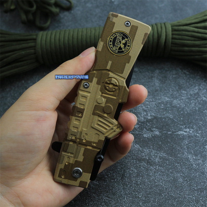 AK 步槍造型多用途迷彩折疊刀【數位沙漠迷彩】