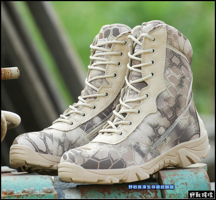 沙漠之鷹特戰軍靴、作戰靴【沙漠蟒蛇紋迷彩】