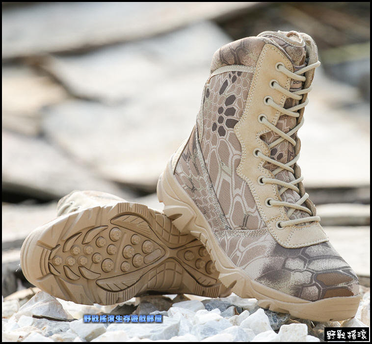 沙漠之鷹特戰軍靴、作戰靴【沙漠蟒蛇紋迷彩】
