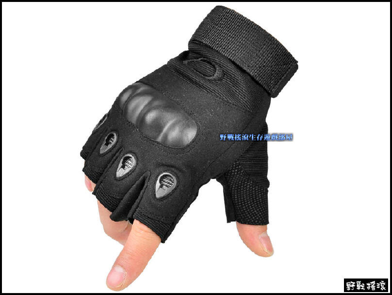 美軍戰術攻擊半指手套 【黑色】