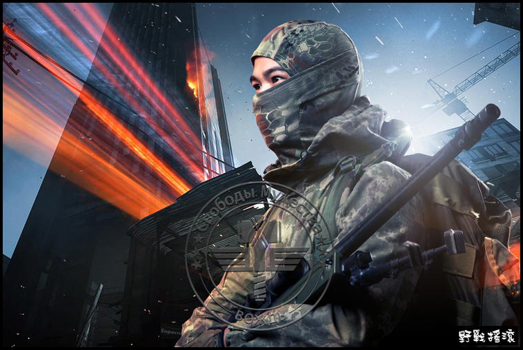  響尾蛇紋迷彩忍者頭套【黑色蛇紋迷彩】