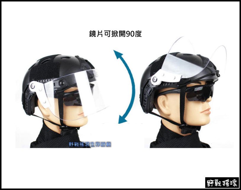 FAST 戰術頭盔專用防護鏡片 【透明鏡片】