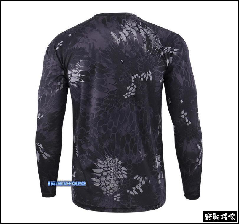 迷彩戰術長袖速乾T恤【Multicam Black】