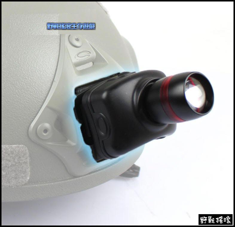 戰術頭盔專用頭盔燈 Q5 LED 手電筒頭燈含轉接座