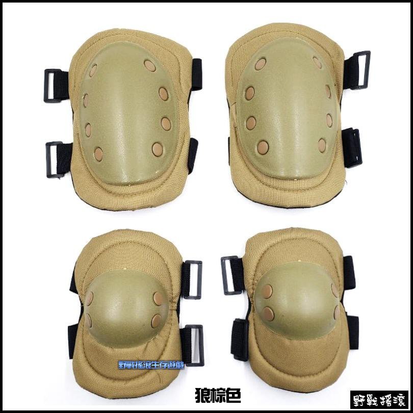 野戰生存護具組- 護膝&護肘【黑色蟒蛇迷彩】