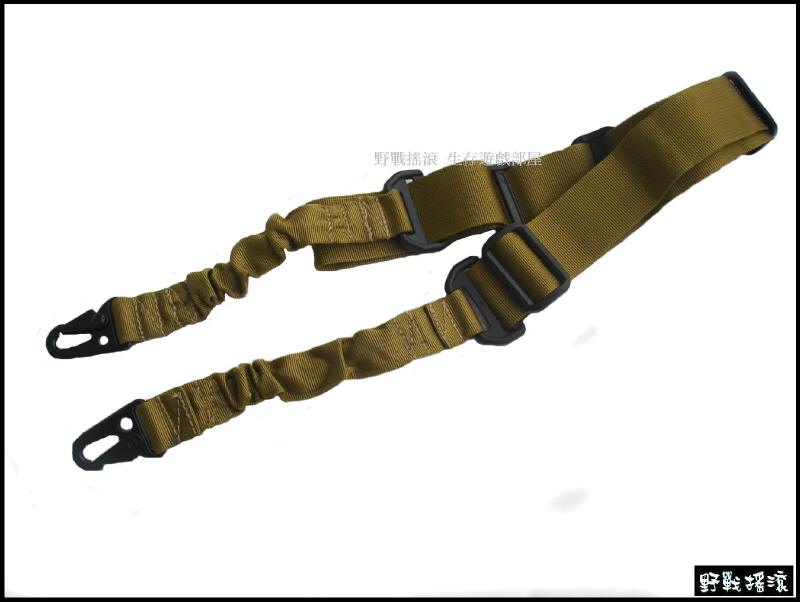雙點扣環彈性戰術槍背帶 【黑色】