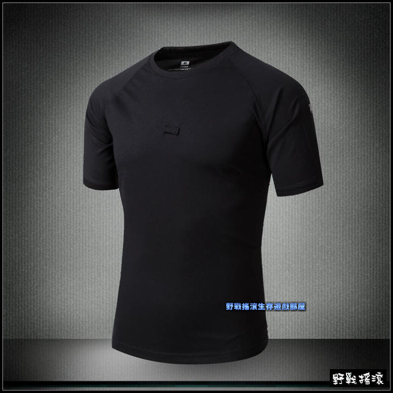 軍風短袖戰術T恤、速乾上衣【Multicam Black】