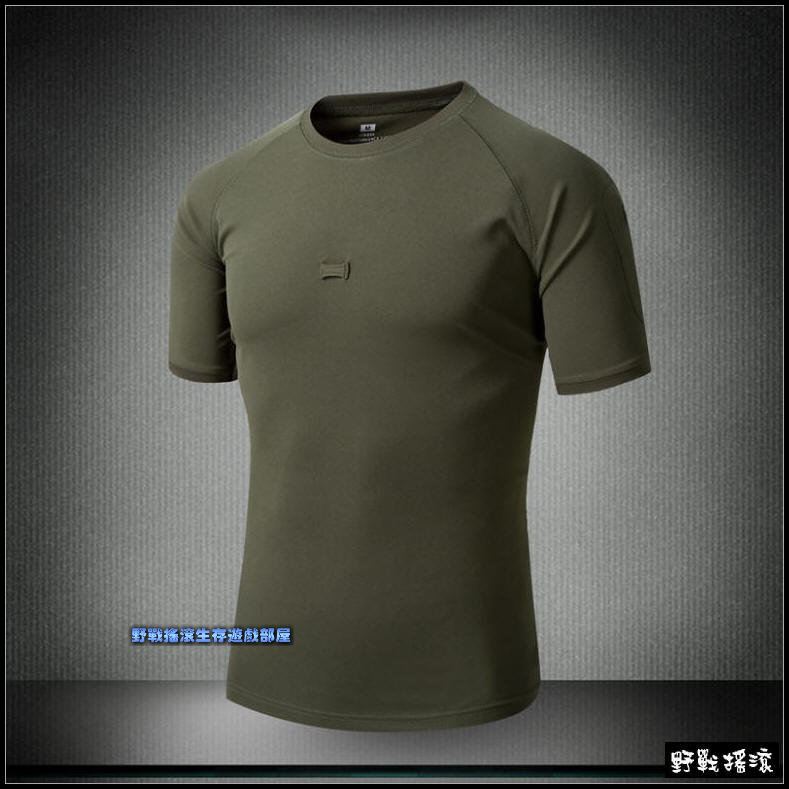 軍風短袖戰術T恤、速乾上衣【Multicam Black】