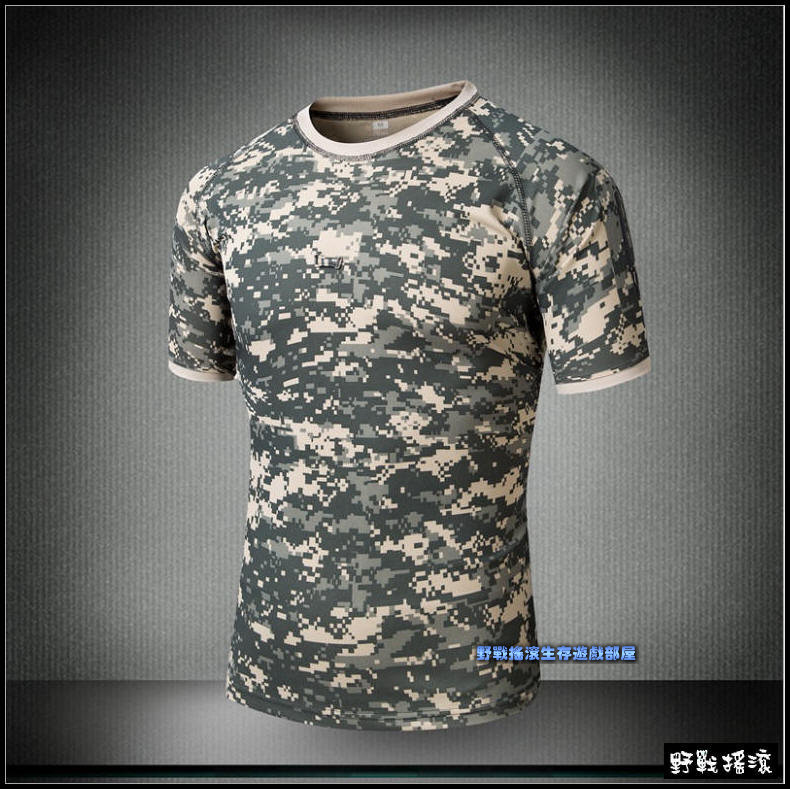 軍風短袖戰術T恤、速乾上衣【Multicam Black】