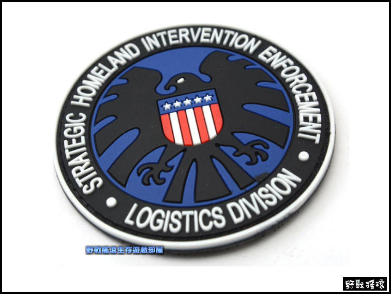 PVC塑料臂章、肩章【神盾局徽章 藍色款】