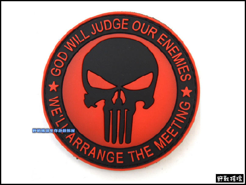 "海豹懲罰者"立體款PVC塑料臂章、肩章【紅色】