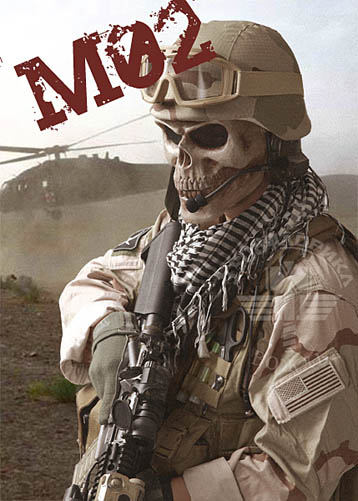 M02 硬殼鐵網全罩式防彈面罩、骷髏面具