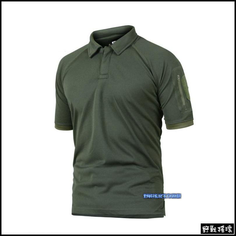 軍風短袖戰術POLO衫、速乾上衣【軍綠色】