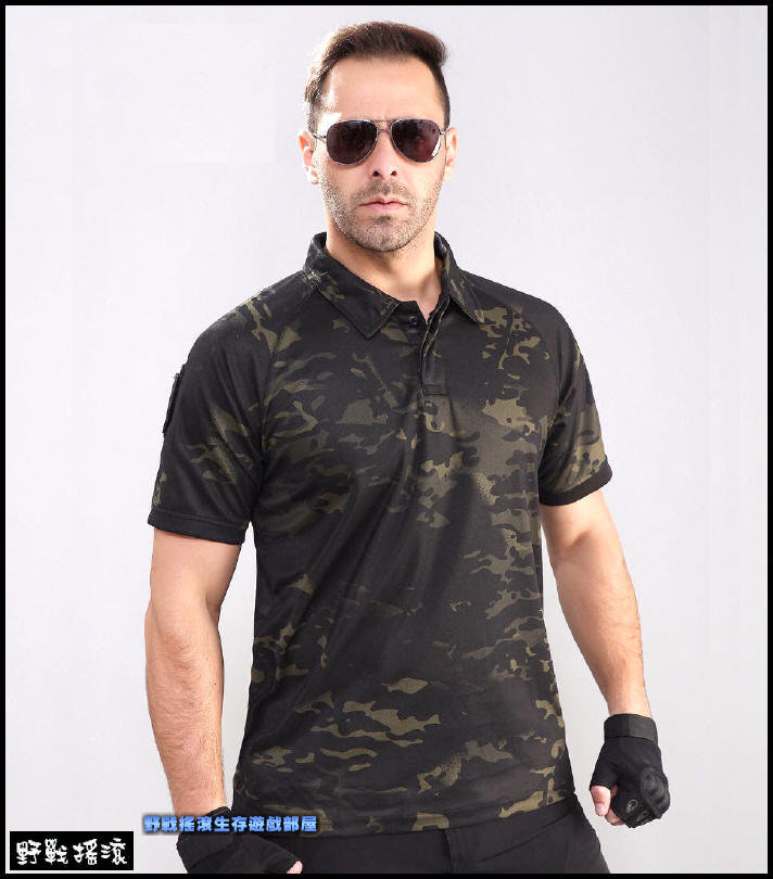 軍風短袖戰術POLO衫、速乾上衣【卡其色】