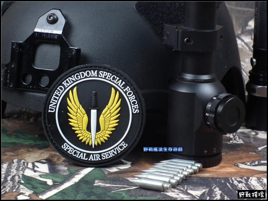 SAS 英軍空降特勤隊 PVC塑料臂章【圓形】
