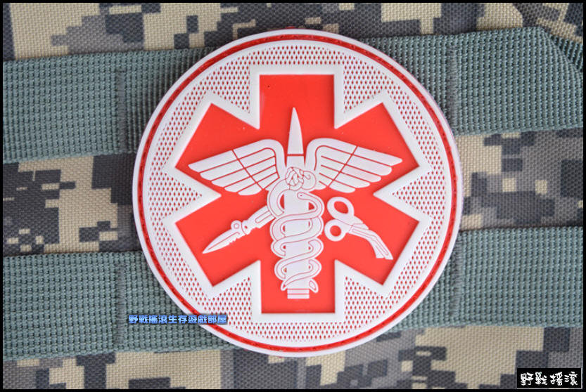 戰地醫療救援 PVC塑料臂章、肩章【泥色】