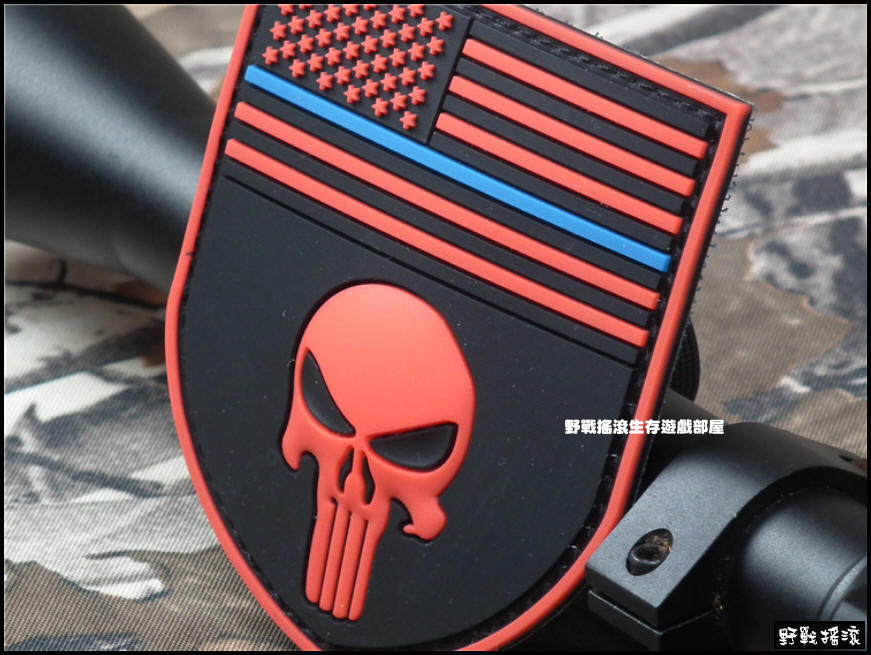 海豹懲罰者國旗款 3D立體PVC塑料臂章【紅色】