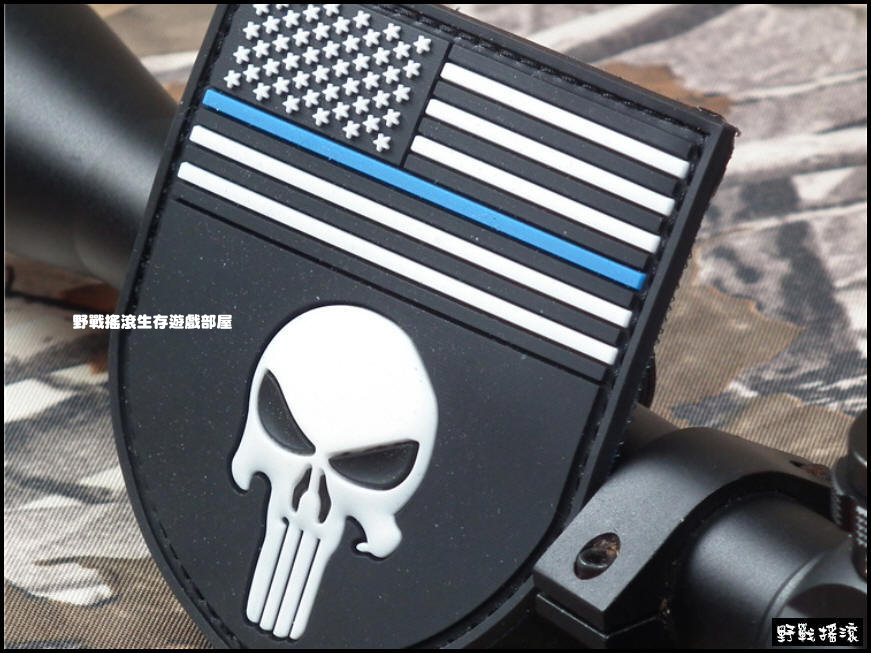 海豹懲罰者國旗款 3D立體PVC塑料臂章【紅色】