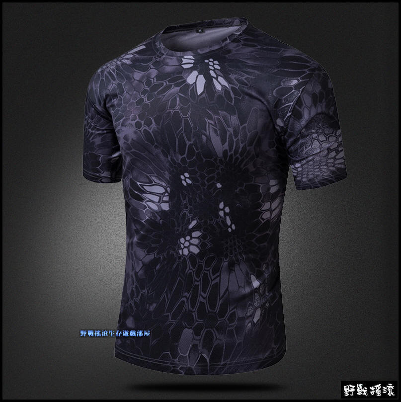 超酷! 迷彩戰術速乾T恤【叢林蟒蛇迷彩】