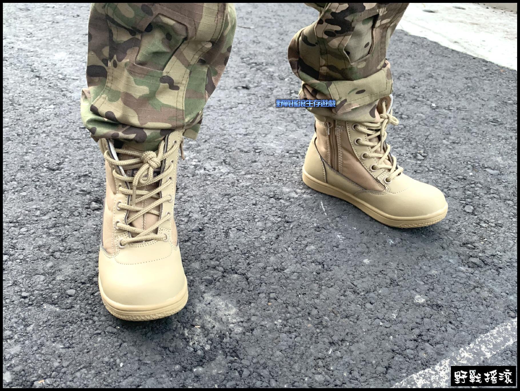 兒童版 SWAT 戰術軍靴- 側拉式拉鍊【黑色】