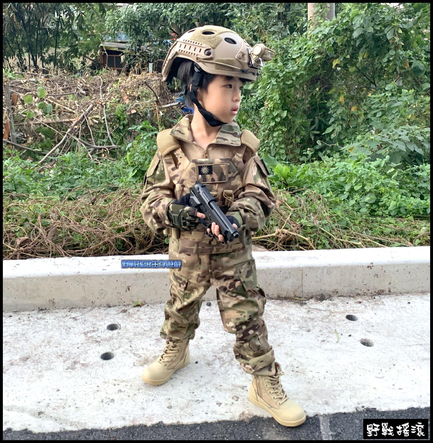 兒童版 SWAT 戰術軍靴- 側拉式拉鍊【黑色】