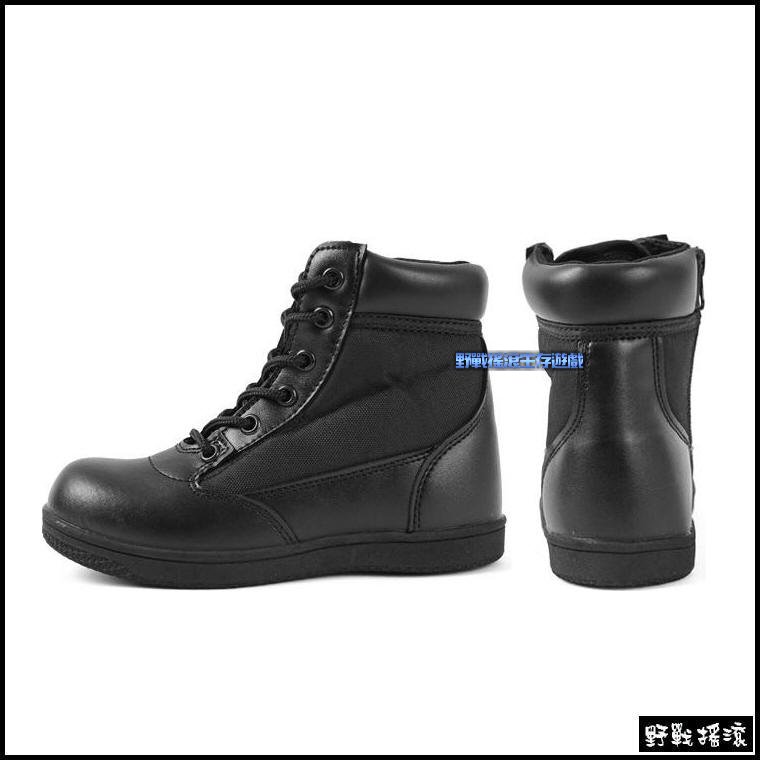 兒童版 SWAT 戰術軍靴- 側拉式拉鍊【黑色】