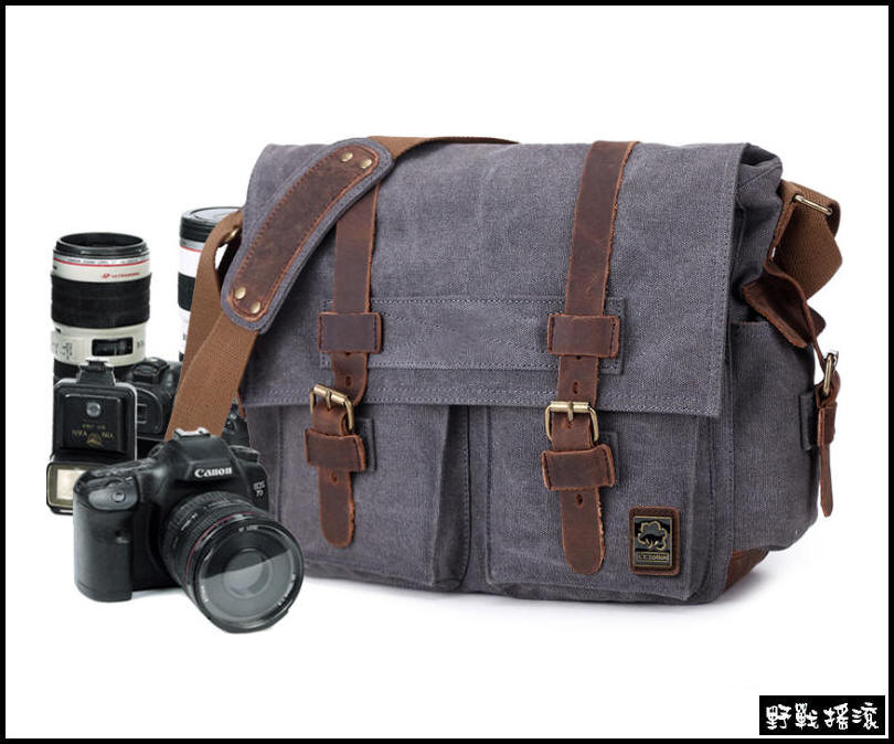 復古軍風帆布單眼相機包~含相機內袋