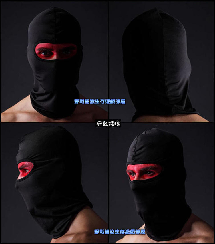 高品質!!多功能戰術單孔萊卡頭套【黑色】