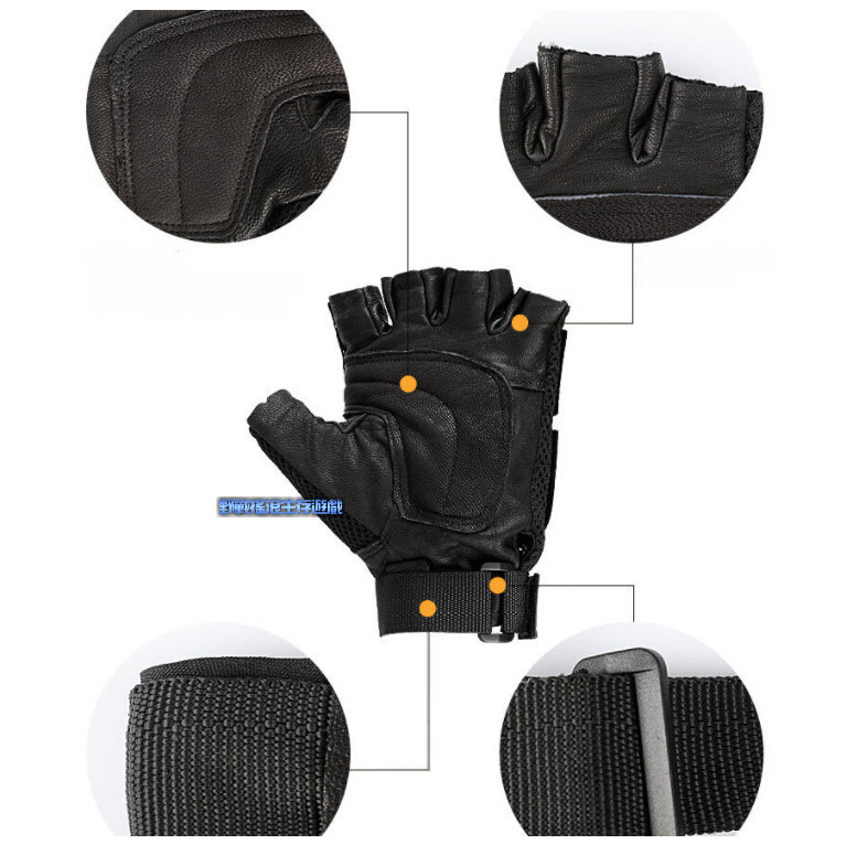 特警硬殼攻堅防彈半指手套