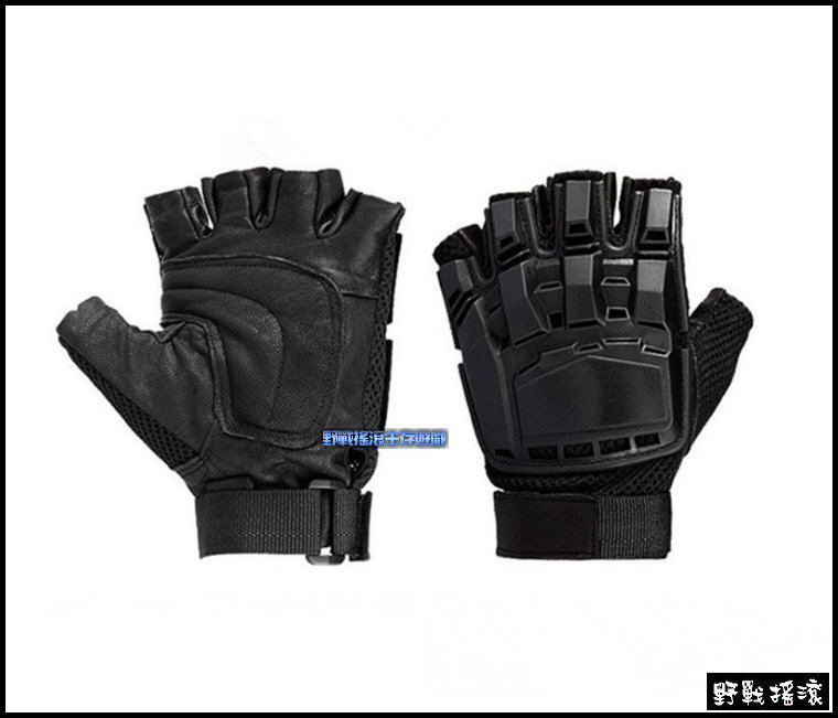 特警硬殼攻堅防彈半指手套