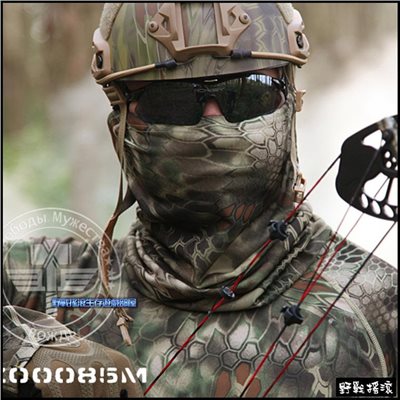 響尾蛇迷彩速乾頭巾、圍脖【山地蛇紋迷彩】