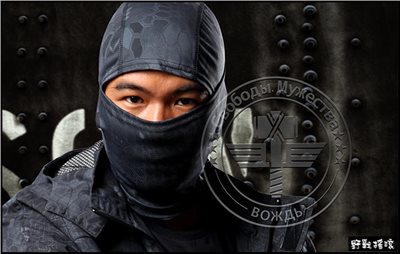  響尾蛇紋迷彩忍者頭套【黑色蛇紋迷彩】