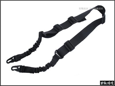 雙點扣環彈性戰術槍背帶 【黑色】