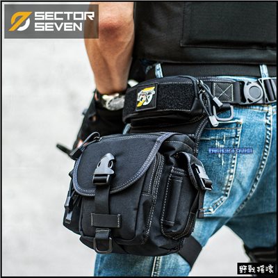 SECTOR SEVEN 戰術腿掛包、腰腿包【黑色】