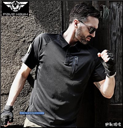 PaveHawk 特勤短袖戰術POLO衫【黑色】