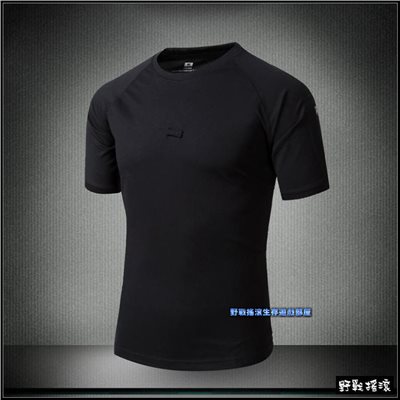 軍風短袖戰術T恤、速乾上衣【黑色】