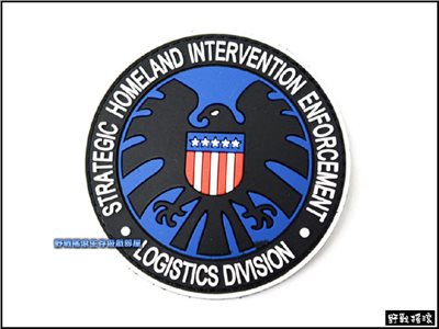 PVC塑料臂章、肩章【神盾局徽章 藍色款】