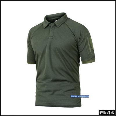 軍風短袖戰術POLO衫、速乾上衣【軍綠色】