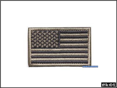 美國國旗刺繡臂章、肩章【軍綠色】 