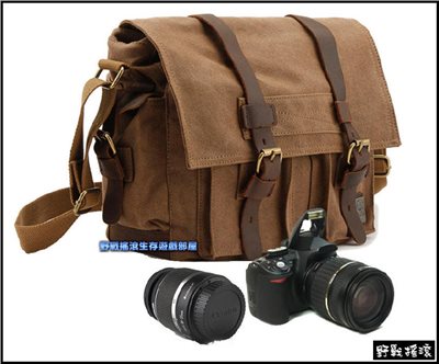 復古軍風帆布單眼相機包~含相機內袋